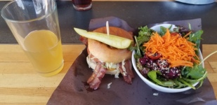Bacon Burger With Salad