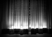 Black And White Shutter And Curtain