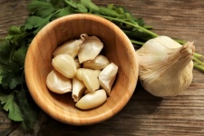 Garlic Cloves In Bowl Close-up