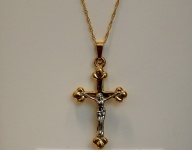 Gold Crucifix Necklace Pendant
