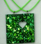 Green Glittering Necklace Pendant