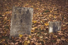 Headstone In Autumn