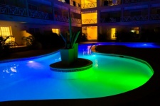 Illuminated Pool At Night