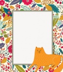 Cat And Floral Notepaper