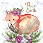 Christmas Watercolor Fox