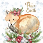 Christmas Fox Watercolor