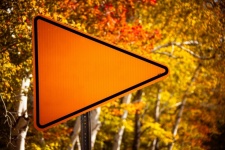 Orange Blank Pointing Sign