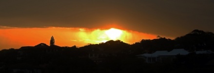Orange Glow On Horizon At Sunset