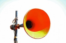 Orange Loudspeaker Cone Mounted