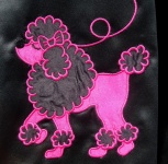Pink Poodle Embroidery On Fabric