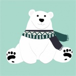 Polar Bear Wearing Scarf
