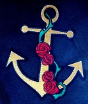 Roses On Anchor Embroidery Patch