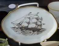 Ship On Antique Plate