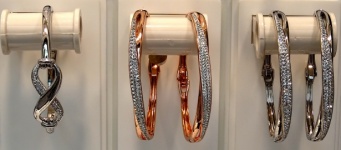 Silver And Rose Gold Bangles