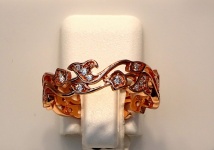 Silver Rose Gold Crystal Ring