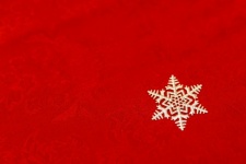 Silver Snowflake On Red Table