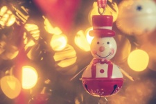 Snowman On A Christmas Tree