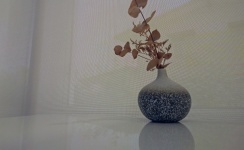 Vase And Dry Flowers On Table