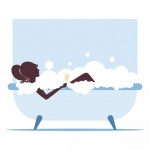 Woman Relaxing Bubble Bath