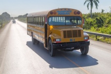 Yellow Bus In Caribbean