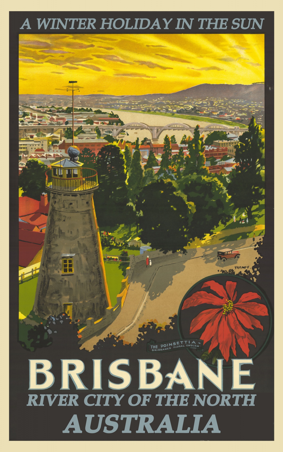 Australia, Brisbane Travel Poster