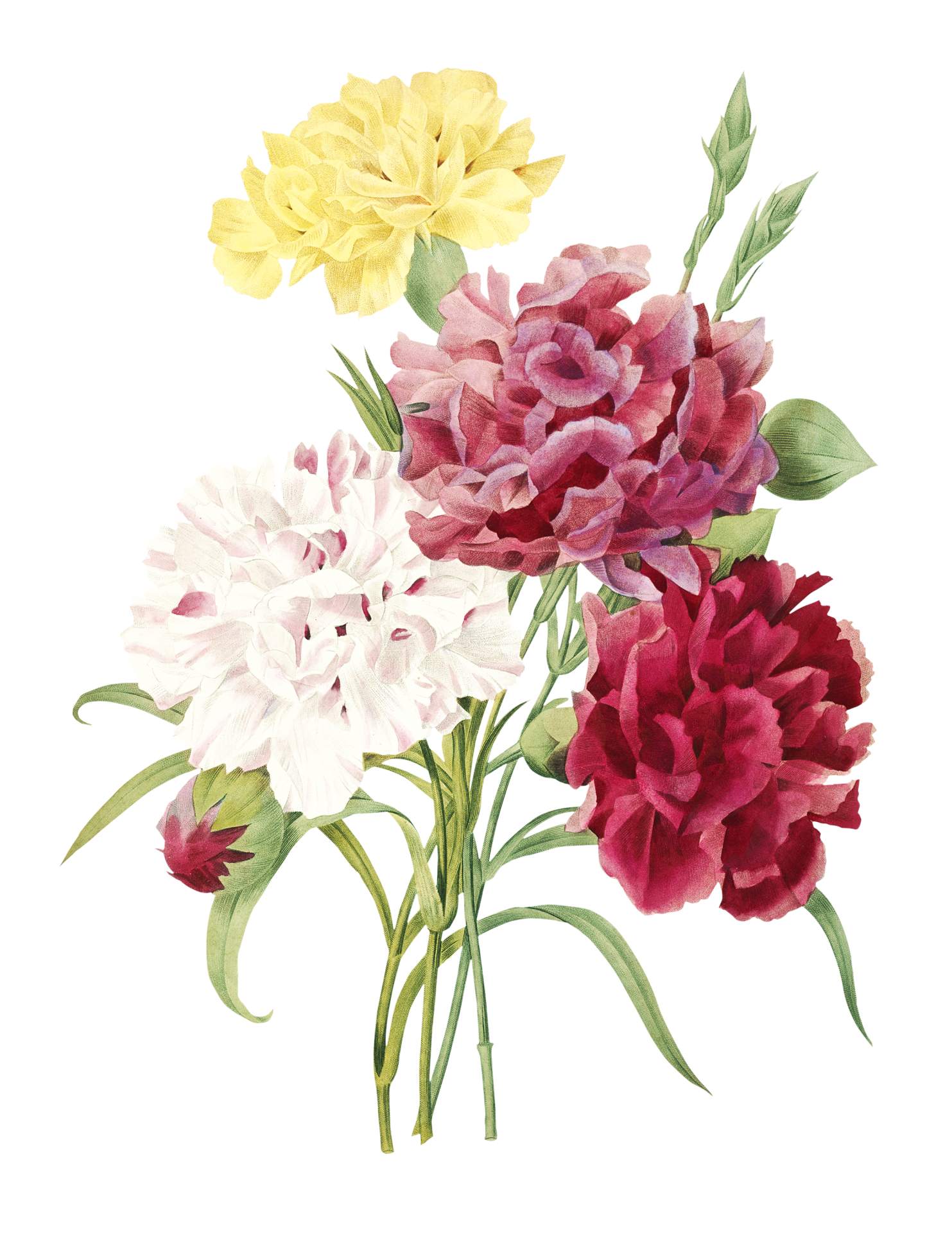 Bouquet Of Vintage Art Painted Flowers