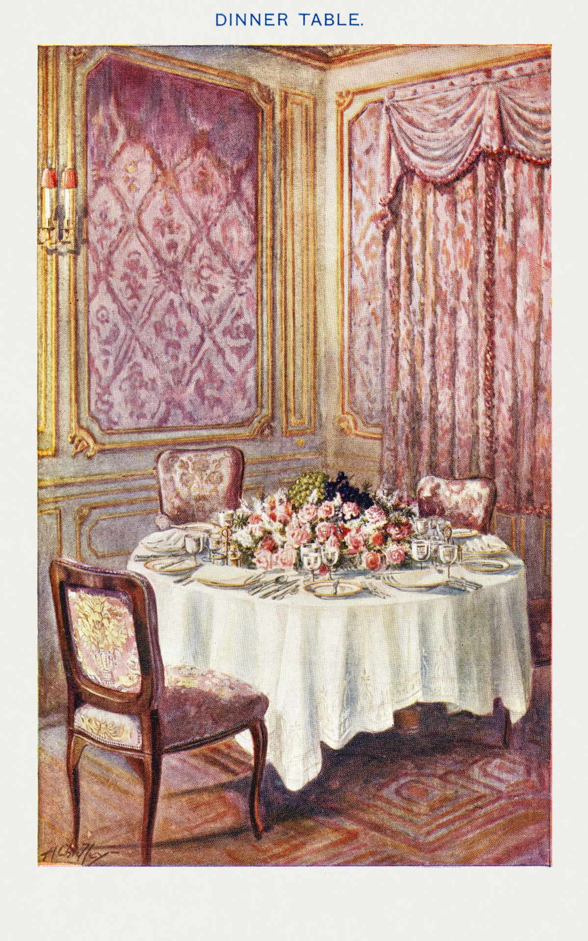 Dining room vintage art space public domain epoch age renaissance art nouveau