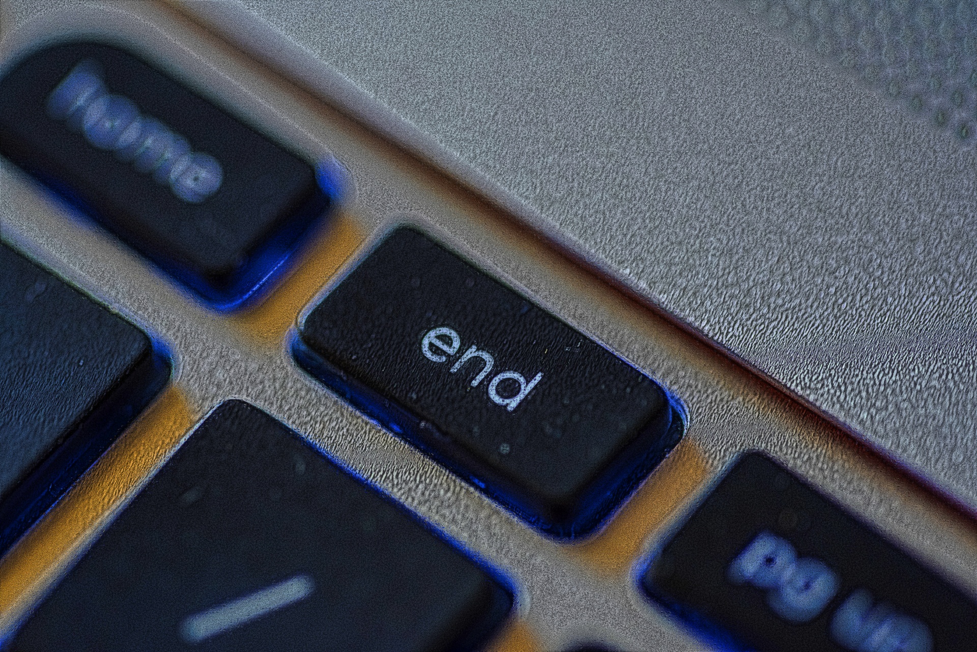 close up of the end key on a computer keyboard