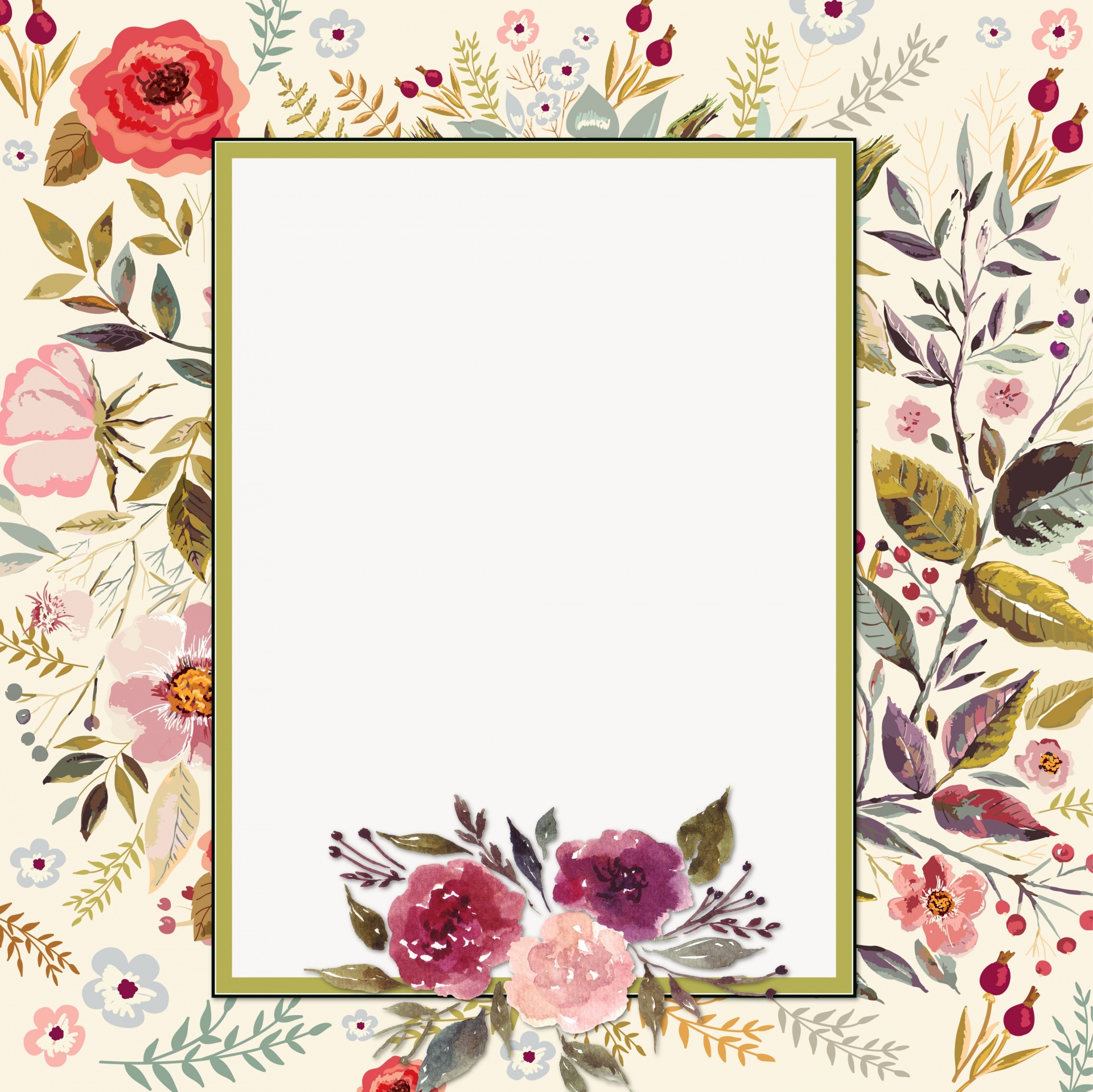 Floral Note Paper