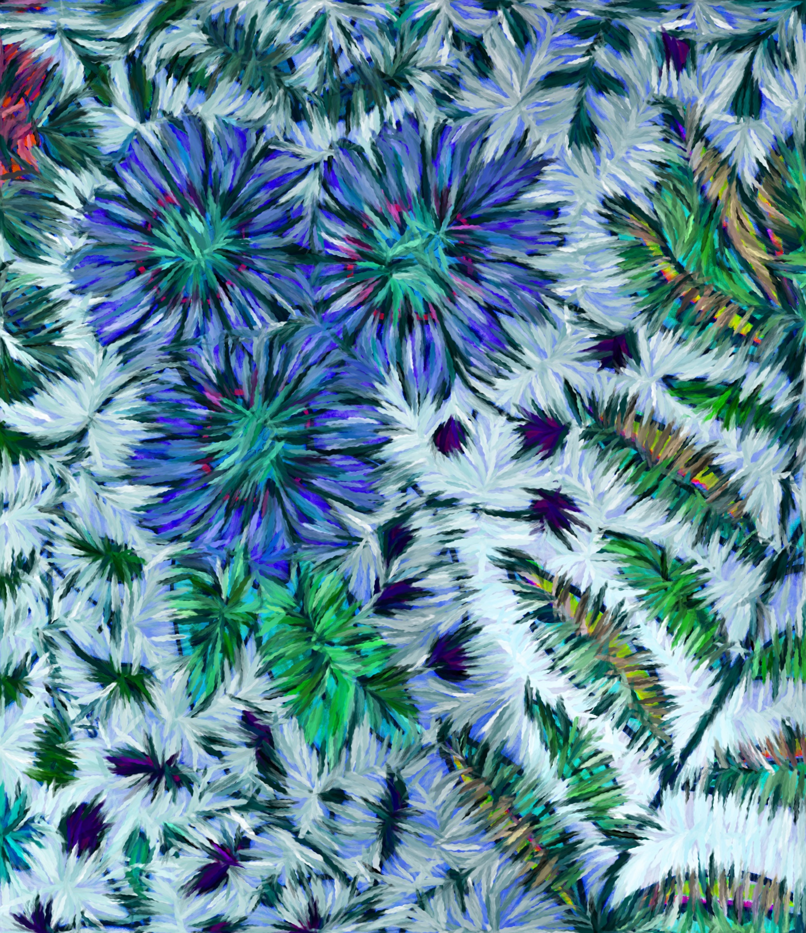 flower illustration in Van Gogh Texture