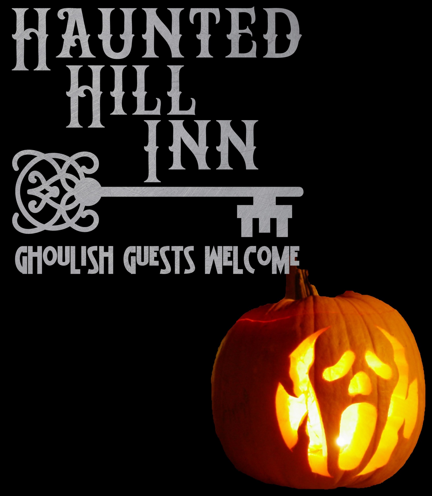 poster for Haunted Hill Inn where Ghoulish Guests are Welcome