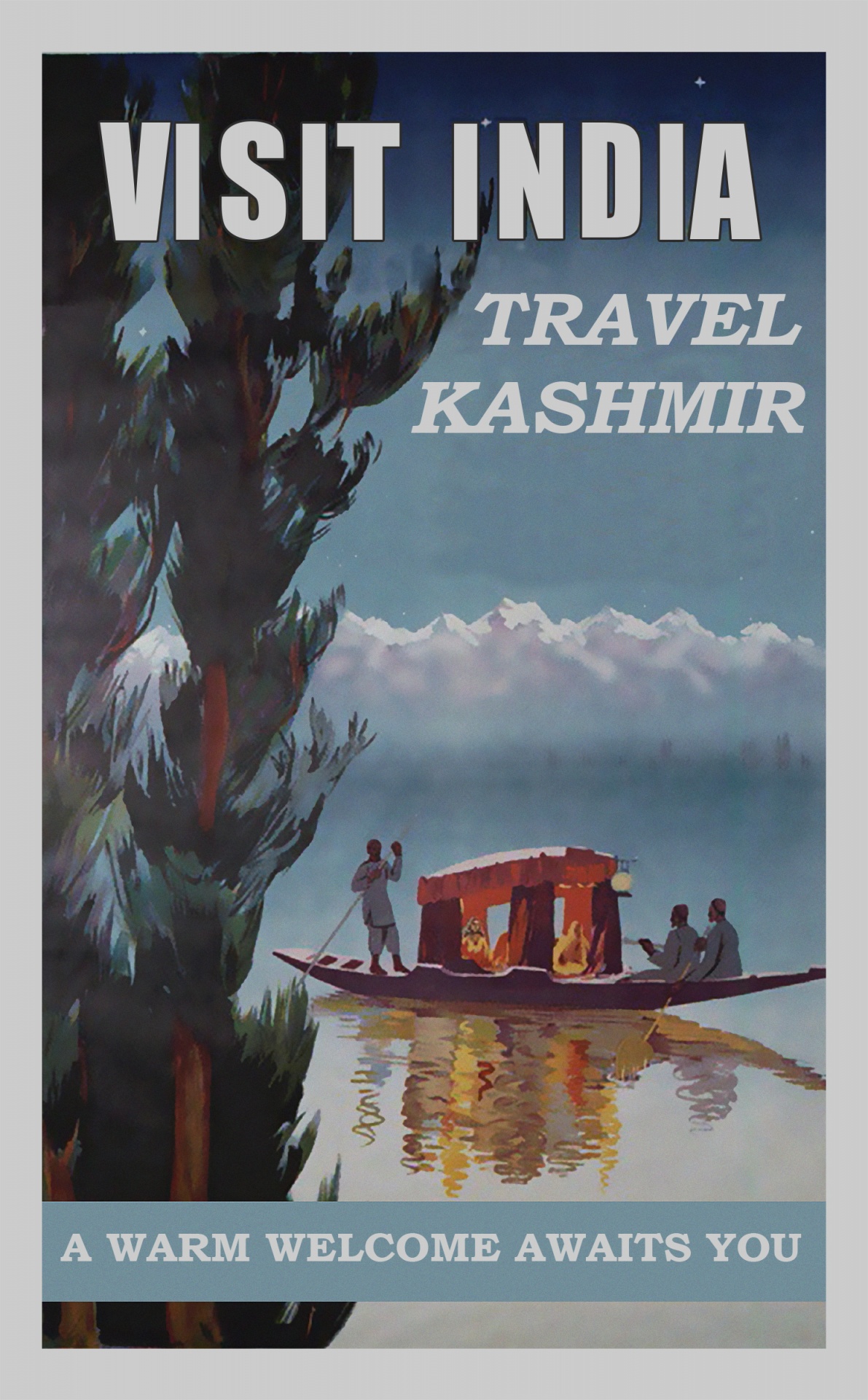 India, Kashmir Travel Poster