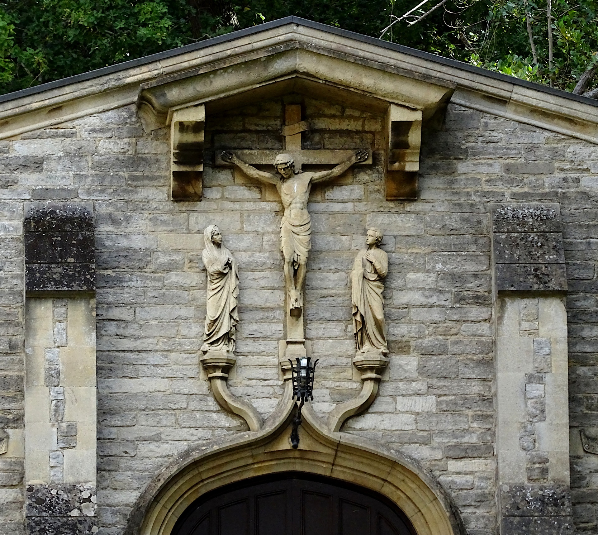 Jesus On Cross Above Church Doors