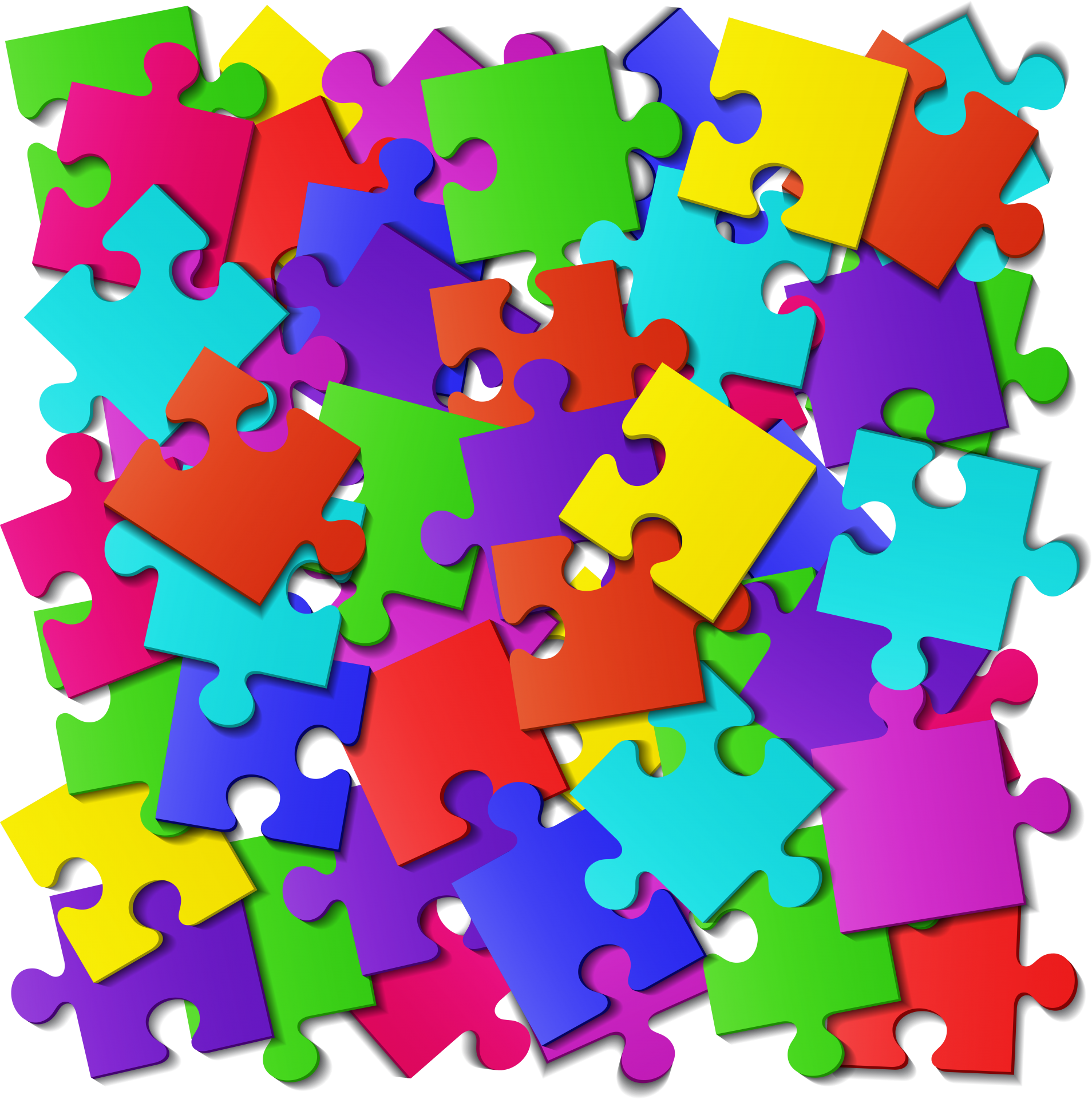 Colorful jigsaw puzzle pieces
