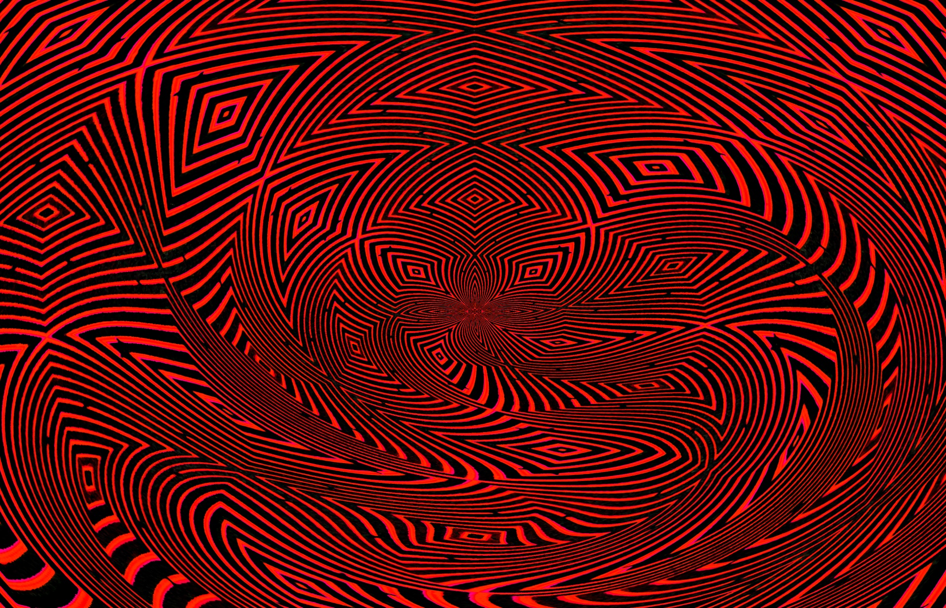 Red & Black Twirl Geometric Pattern