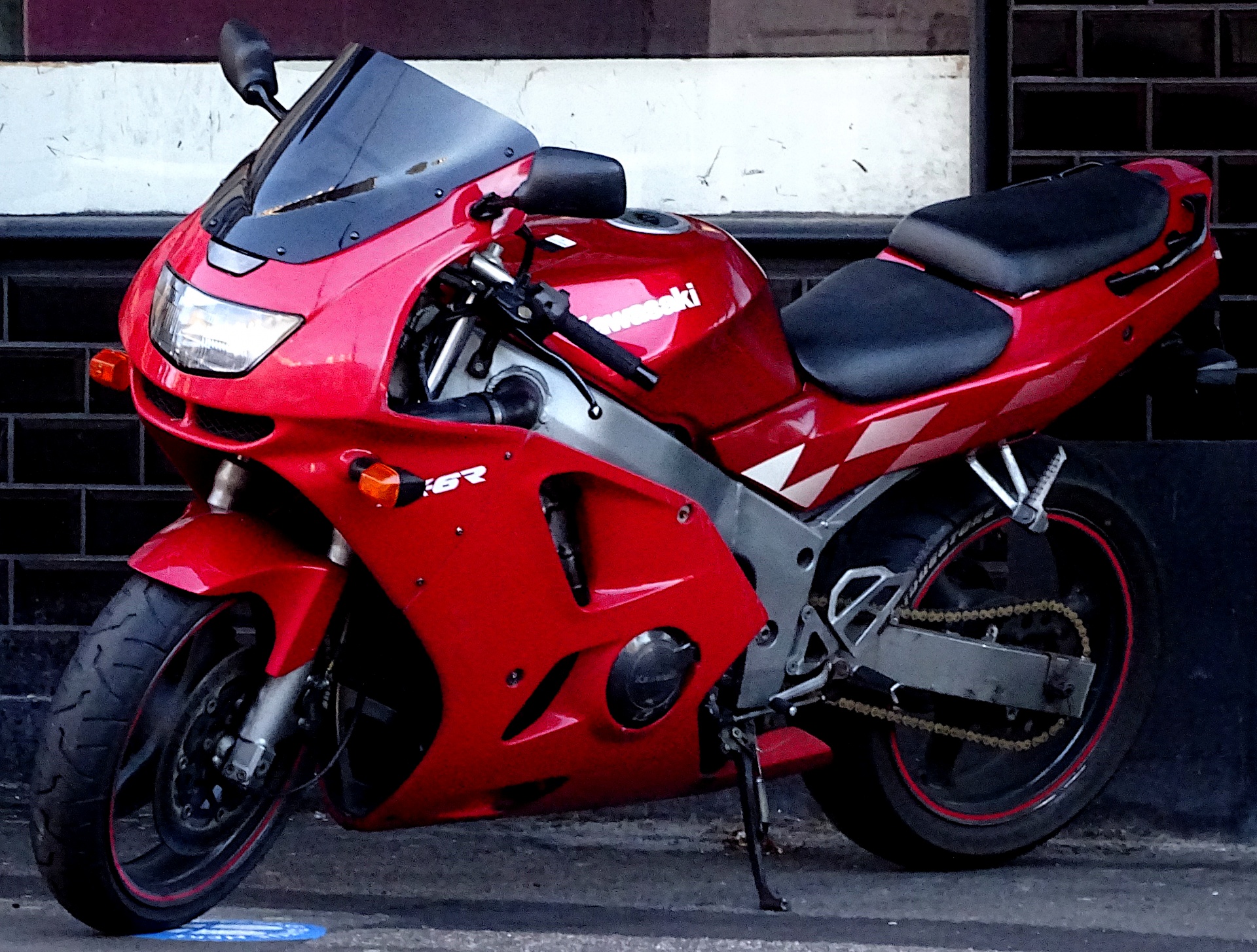 Red Kawasaki Motorcycle