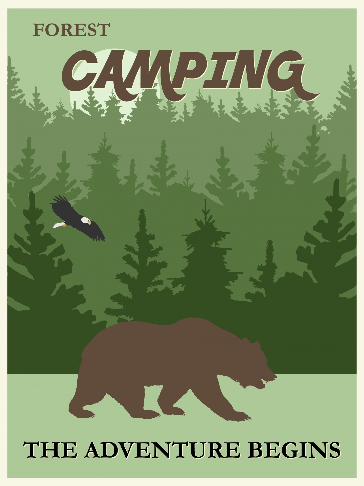 Vintage Forest Camping Poster