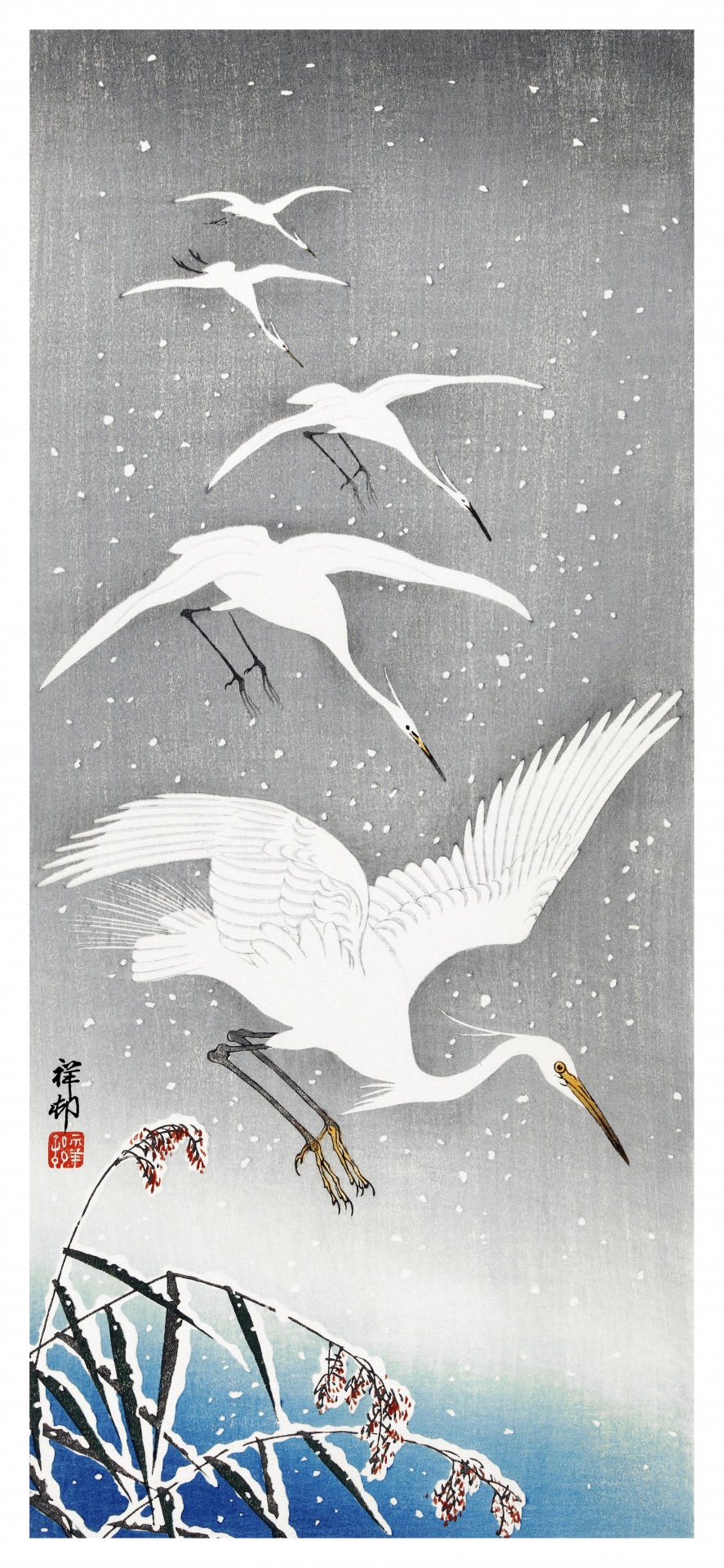 Bird Heron Art Vintage