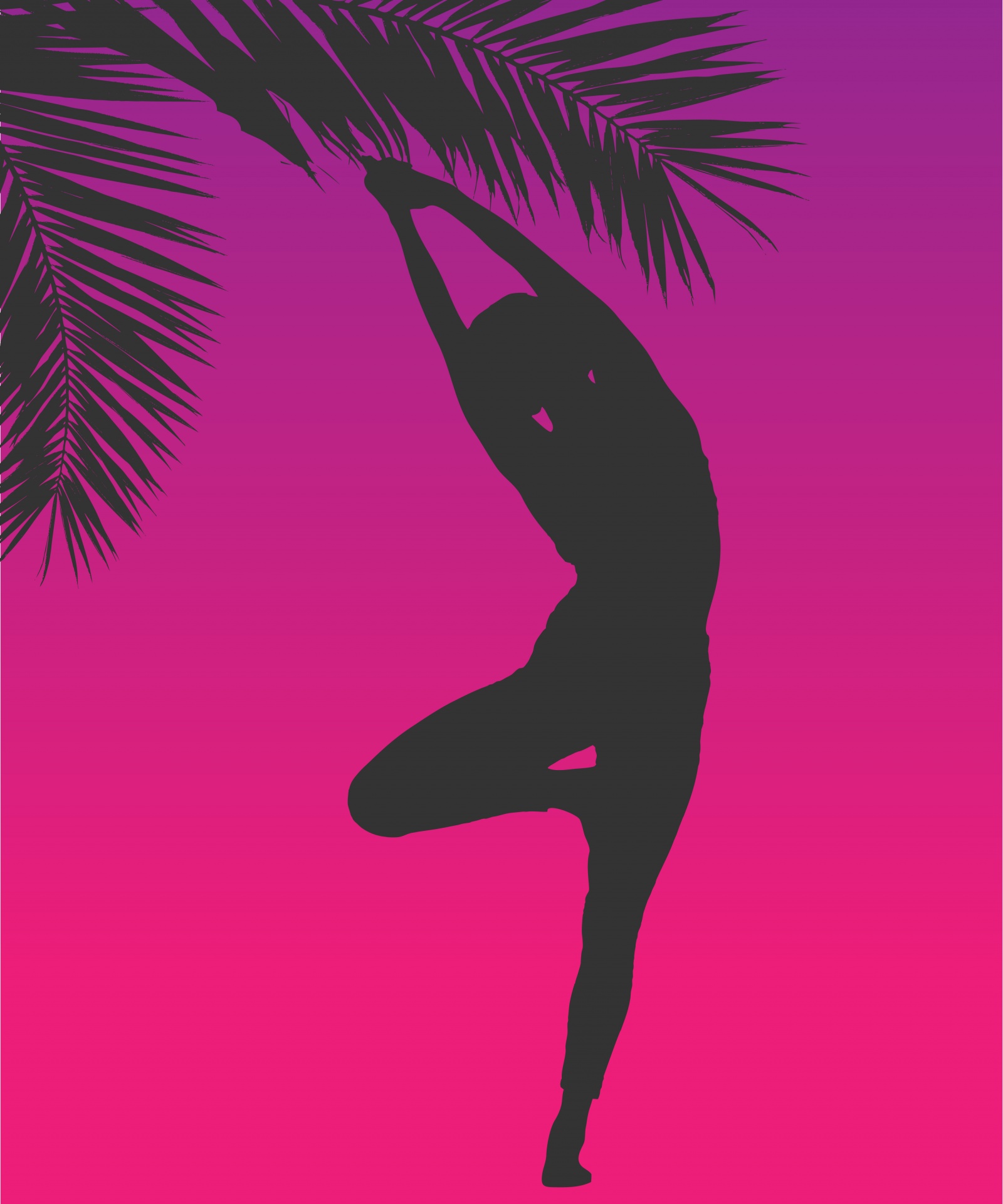 Woman Yoga Pink Sunset