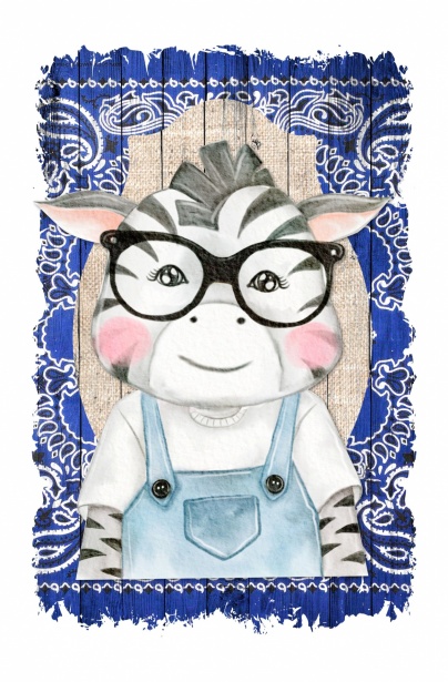 Zebra Cartoon bär glasögon Gratis Stock Bild - Public Domain Pictures