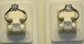 2 White Gold Crystal Rings