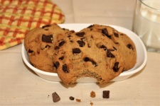 Chocolate Chip Cookies In Dish