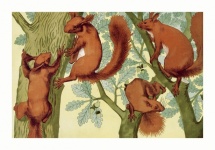 Squirrel Painting Art Vintage