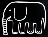 Elephant On Blackboard