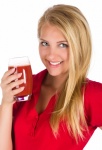 Fit Woman With Tomato Juice