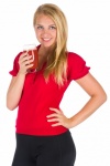 Fit Woman With Tomato Juice