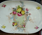 Floral Pattern On Old Antique Plate