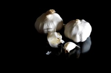Garlic On Black Background