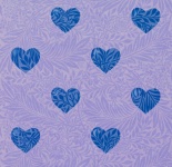 Hearts Pattern Blue Paper