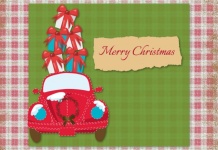 Red Christmas VW Bug